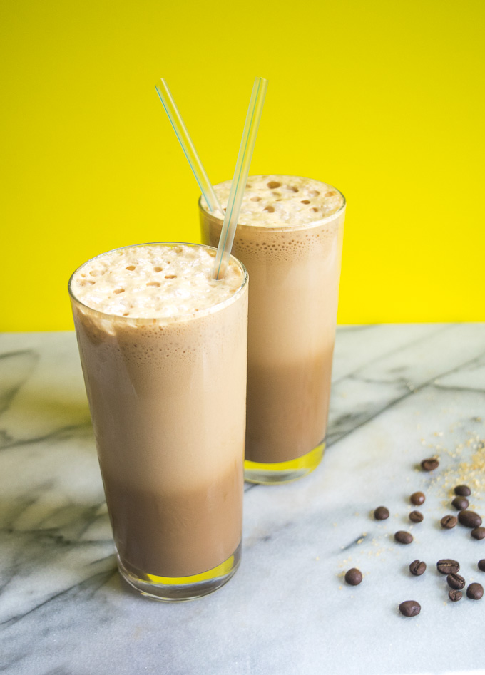 Cold CoffeeCold Coffee( 5 minute ice blended coffee)-- all you need is 3 ingredients, a blender, and about 5 minutes for this delicious cold coffee! |www.cookeatlaugh.com