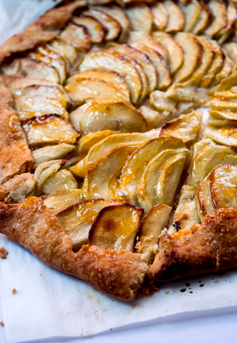 Rustic french style apple tart--a crispy crust, lightly sweetened apples, and butter. Super impressive, super delicious, and super easy to make. |www.cookeatlaugh.com