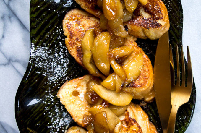 Caramalized apple French toast