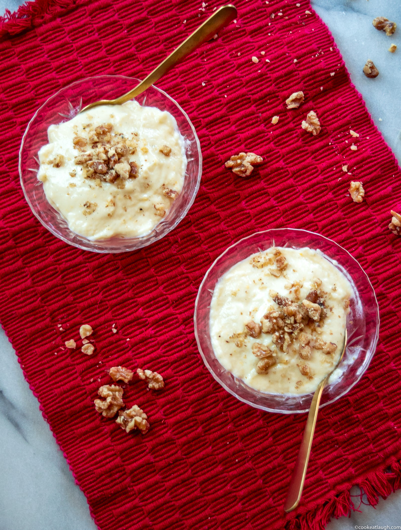 Luscious creamy vanilla pudding—super creamy and luscious classic creamy vanilla pudding, perfect for the holidays! |www.cookeatlaugh.com--4