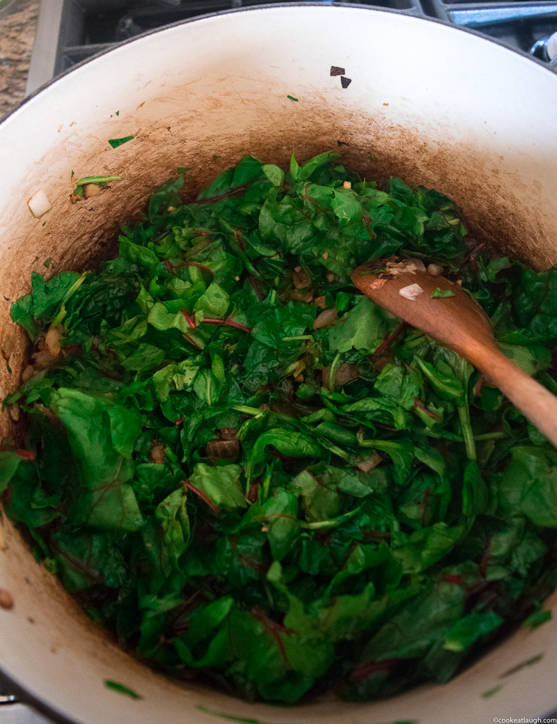 Spinach and swiss chard green soup--superisingly delicious, comforting, and not to mention, packed full of nutrients. |www.cookeatlaugh.com