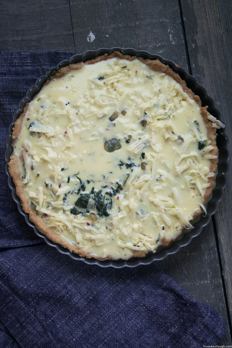 Spinach and onion Quiche (No cream added!)-5