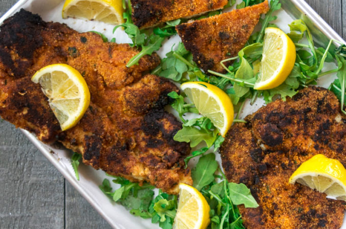 Spice crusted chicken schnitzel (Gluten-free)