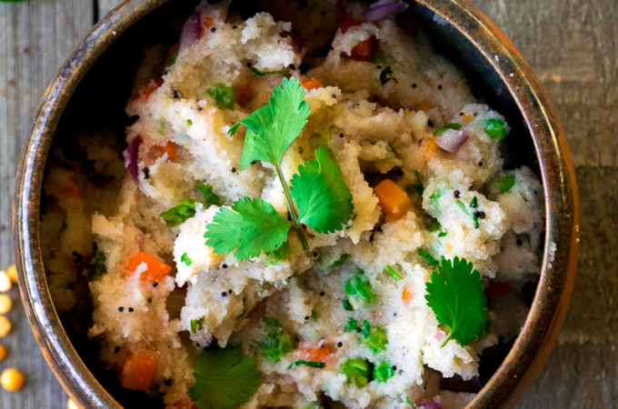 Upma (savory semolina porridge)