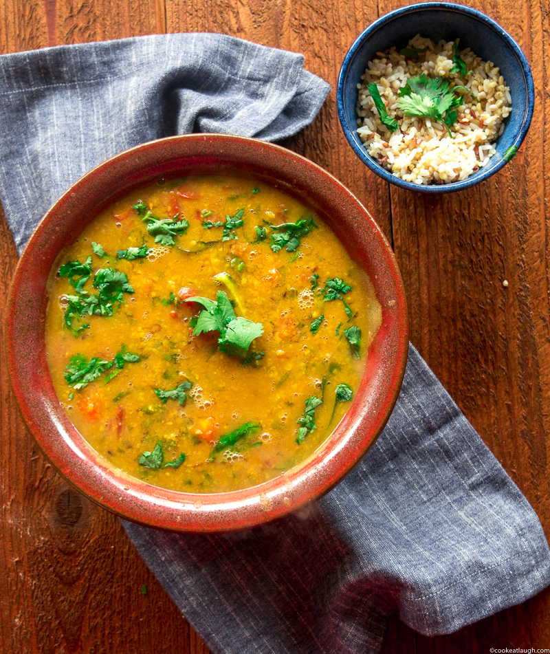 Sindhi Khatti Dal (sour lentil stew) -4