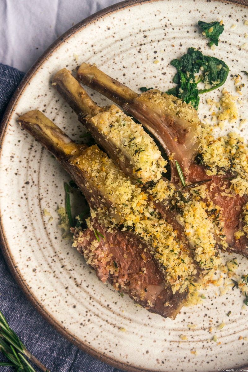 Mediterranean Garlic Herb Crusted Rack of Lamb