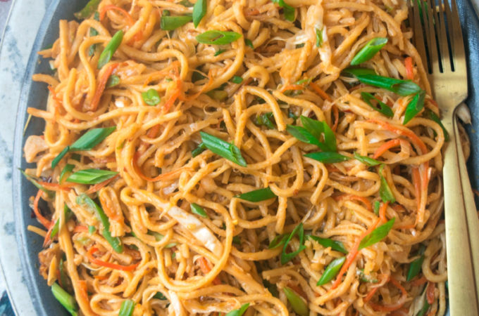 Indo-Chinese Vegetable Stir-Fry Noodles